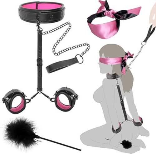 Pu bondageset fessel - 5-in-1,